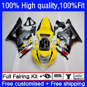 Carene stampo iniezione giallo grigio per SUZUKI GSXR1000 GSX-R1000 K3 2003-2004 Carrozzeria 25No.2 GSXR 1000 CC 1000CC 2003 2004 GSXR-1000 03 04 Carrozzerie OEM moto