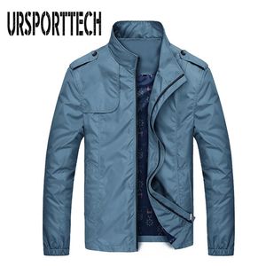 Ursporttech erkek ceketler ilkbahar sonbahar slim fit katı erkek bombacı ceket erkek rahat palto moda erkek beyzbol ceketler Top 210707