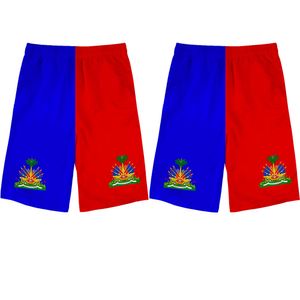 Haiti Männliche Jugend Shorts DIY Kostenlose benutzerdefinierte Name Nat Hti Nation Flagge Land HT Französisch Haitianischer College Print Foto Casual Hose