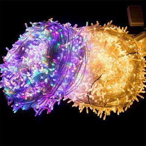 20 50M Christmas tree Street garland lighting Outdoor Waterproof fairy String Lights wedding year holiday home decorations 211109