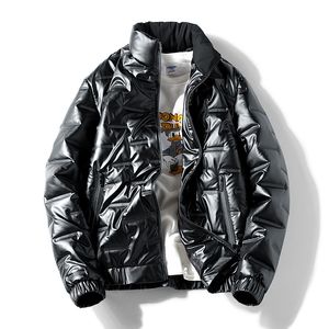 2021秋冬プラスサイズのメンズダウンジャケットが明るい表面が厚くて暖かい綿パッドドジャケット