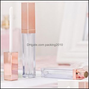 Butelki pakowanie biurowego Business Business Industrial 5ml Plastikowe pojemniki na pudełko Puste różowe złoto Lipgloss Tube Eyelin pojemnik na rzęsy mini