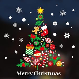 Wandaufkleber Weihnachten Windows Aufkleber Santa Claus Merry Dekorationen für Zuhause Ornament Jahr Noel Weihnachtsgeschenke