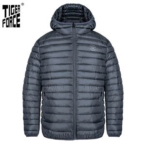 TIGER FORCE Spring Jacket Men High Quality Solid Men's Hooded Puffer Coat Casual Fashion Outerwear Clothes 50402 210910