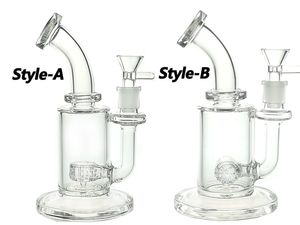 Glas-Shisha-Rig/Bubbler-Bong zum Rauchen, 7,5 Zoll Höhe und Hammer- oder Gitter-Perc mit 14-mm-Glaskopf, 330 g Gewicht BU015