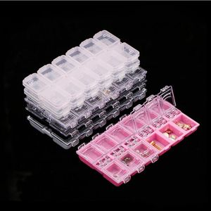 12 Grids Klare Leere Aufbewahrungsbox Strass Acryl Kristall Perlen Schmuck Dekoration Nail art Zubehör Pillen Behälter