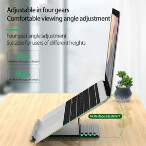 Notebook Stand Cooling Base Foldbar Notebook Stand Justerbar Fällbar Portable Lift Stand Fäste Datorbas kylning