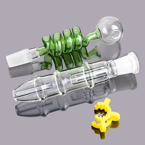 Straight Smoking Pipe Thick Glass Oil Burner Pipes Dabber Water Pipes Random Color Glass Bubbler