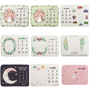 Babydecken, Neugeborenen-Meilensteindecken, Baby-Hintergrundstoff, Kinderschlafzimmerteppich, Foto-Requisiten, Kalender, Fotozubehör, 12 Designs DW5279