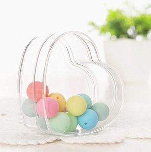 Confezione regalo 12 pezzi Scatola di caramelle di plastica trasparente a forma di cuore Bomboniere e regali di nozze trasparenti Decorazione per feste di eventi