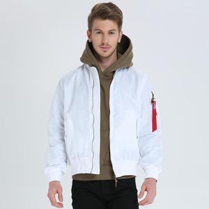 Mäns Jackor Män Vår Tunna Vit Bomber Windbreaker Flyg Pilot Baseball Jacket Mode Ungdom Hip Hop Streetwear Short Coat för A9137