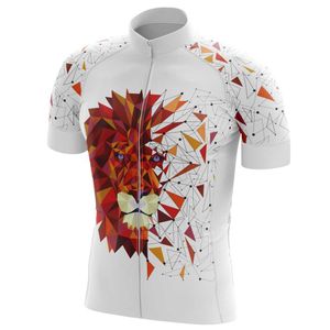 Hirbgod 2021 Novo Reino Unido Camisa de Bicicleta Masculina Respirável Lion Impressão Branco Manga Curta Jersey Ciclismo Bicicleta Desgaste, Tyz497-01 H1020