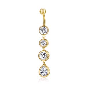 Fashion Crystal Belly Button Rings Navel Ring Zircon Drop Dangle Women Men Body Piercing Jewelry Accessories