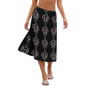 Skirts Elephant Skirt Polyester Female Business Aesthetic Patterns Midi