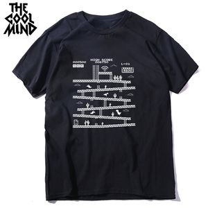 THE COOLMIND 100% cotton cool dino game print men T shirt casual summer loose tshirt o-neck male tops tee shirts 210706