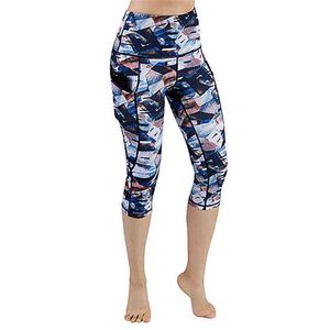 Summer Seamless Sport Leggings Mulheres Yoga Calças com Pockets Capris 3/4 Calças Running Feminino Leggins Fitness Tights A40 H1221