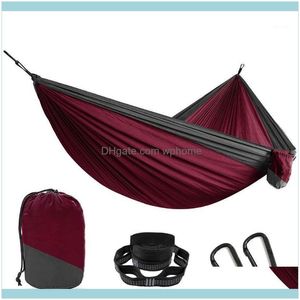 Гамаки Home Gardenhammocks двойной сверхлегкий кемпинг гамак ремни деревьев открытая мебель нейлон портативные качели HA для сидящих висящих