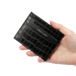 Wallets Women Crocodile Pattern Coin Purse Genuine Leather Case Ultra-thin Small Wallet Men Portable