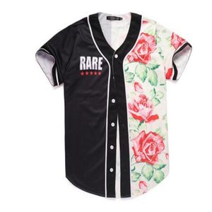 Yaz Moda Erkekler Jersey Kırmızı Beyaz Sarı Çok 3D Baskı Kısa Kollu Hip Hop Gevşek Tee Gömlek Beyzbol T Gömlek Cosplay Kostüm 006