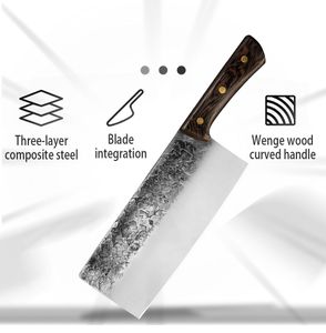 Faca Forjada Handmade Faca de Chefe de 8 polegadas Alto Carbono Chinês Butcher Cozinha Sharp Claver Bisonha Culinária Início Para Restaurante