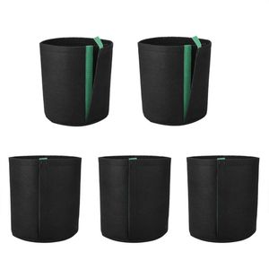 Fabric Pots Plant Growth Bag For Transplanting Garden Easy To Transfer Vegetables Potato Self-adhesive With Sides Planters &