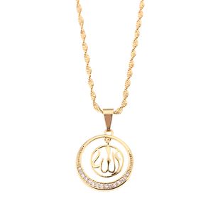 Allah Pendant Muslim Islam Accessories Copper Zircon Necklace For Women Islamic Jewelry