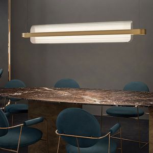 Post Modern Simple Long Pendant Lamp Chandelier Restaurant Dining Room Bar Hanging Light Fixture Acrylic Home Decor