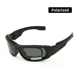 Polariserad Ballistic Army Solglasögon Daisy One C6 Militärglasögon Rx Infoga 4 Lens Kit Män Combat War Game Tactical Glasses