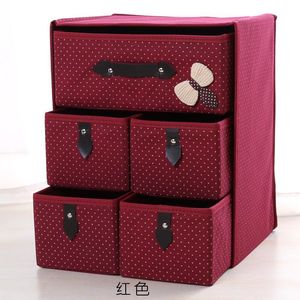 Storage Boxes & Bins HIFUAR Non-woven Fabric Folding Box Clothing Organizer Wardrobe Household Container Drawer Underwear Sock Portable