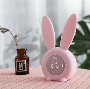 The latest table clocks, cartoon cute rabbit timer with night light LED timer alarm clock creative USB charging