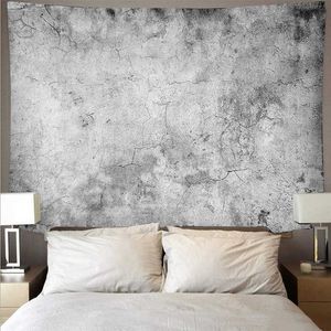 Enkel cement sten stil väggmönster tapestry skriva ut tapestry psychedelic vägg hängande strand handduk polyester tunn filt yoga 210609