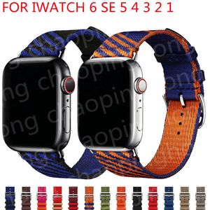 Nylon Braid Rouge Jumping Single Tour Strap För IWatch 3 2 1 38mm 42mm Sports Band Apple Watch 6 SE 5 4 40mm 44mm Armband