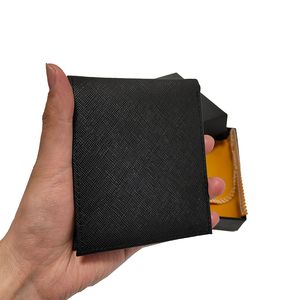 Leather wallet Mens card holder Portable handbag Thin 8-slot cash clip German craftsmanship red inner layer Folding coin storage b221p