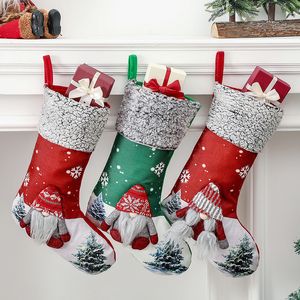 Christmas Stocking 3D Plush Swedish Santa Gnome Gift Socks Family Holiday Party Fireplace Hanging Ornament PHJK2110