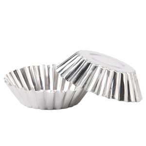 10pcs srebrne do pieczenia tartą tartę tartę aluminium grube chryzantem okrągłe krawędź Much