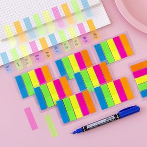 Fluorescerande filmindikator Label Mini Paper N Times Sticky Notes Bookmark Stickers Sign Planner Message Stationery Supplies