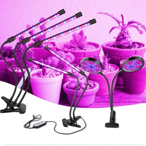 Full Spectrum LED Grow Light DC5V USB Desktop Clip Phyto Lampor med elektrodlös Dämpning Timer Kontroll Växter Ljus för plantor Blommor Tältlåda