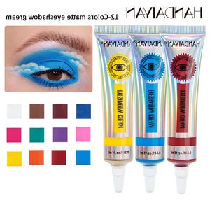 12 kolorów Neon Cream Cream Matte Pigment oczu Cienie Kremy Łatwe stosowanie Wodoodporne Makijaż do powiek