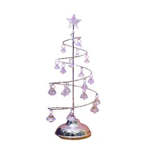 Christmas Decorations 10/13in Tree Lamp Metal Table With LED Lights Spiral Wrought Iron Light For Party Decoratio