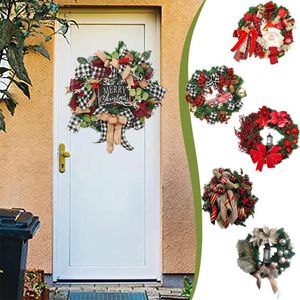 Decorative Flowers & Wreaths Fall Champagne Gold Christmas Flower Garland Front Door Wreath Home Decoration Outdoor Autumn For Wedding