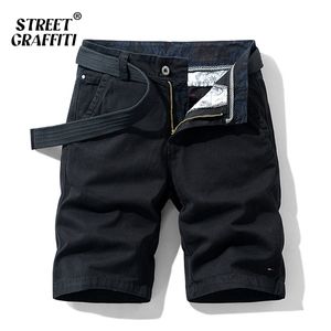 春の男性の綿の固体メンズショートパンツ夏のカジュアルデニムショートビジネスファッションソーシャルジーンズ210716