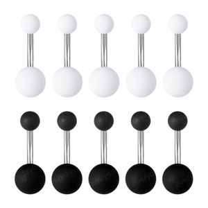 Schwarz Weiß Acryl Ball Bauchnabel Ring Nabel Piercing Stud Edelstahl Bar Frauen Sexy Körper Schmuck