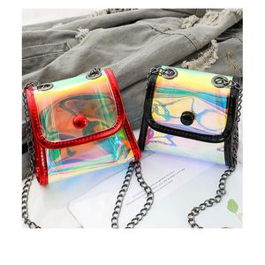 Shiny Laser Children's Small Square Shoulder Bag Summer Fashion Girls Chain Crossbody Bags Accessories Coin Purse Handbags