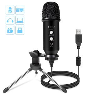 E21 USB-spelmikrofonkondensor Mikrofon Streaming Cardiod Mikrofonplugg och Play Mic för YouTube Popcast Chatting