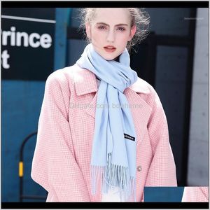 Hats, & Gloves Fashion Aessories Drop Delivery 2021 Winter Women Scarf Thin Shawls And Wraps Lady Long Solid Hijab Stoles Cashmere Shawl Autu