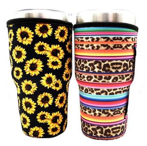 Iced Coffee Cup Handle Sleeve Neoprene Insulated Sleeves Cups Cover For 30oz 32oz Tumbler Water Bottle With Carrying Carrier Holder Bags