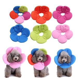 Dog Collars & Leashes Pet Cone Protection Collar Recovery Neck Cat Soft Anti-bite E-Collar Adjustable Comfortable Flower Shape