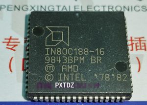 IN80C188-16集積回路ICS N80C188 CPU PQCC68。 Vintage Microprocessor / 188 Old Chips保証のコレクション