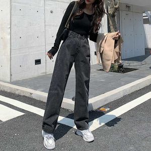 Woman Jeans High Waist Clothes Wide Leg Denim Clothing Blue Streetwear Vintage Quality Fashion Harajuku Straight Pants 210616