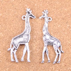 26pcs argento antico placcato bronzo giraffa cervi ciondolo ciondolo collana fai da te risultati braccialetto braccialetto 53 * 23mm